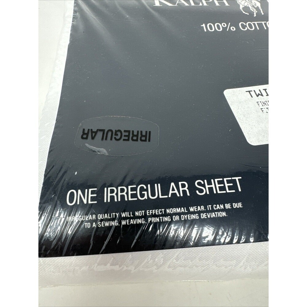 RALPH LAUREN Home TWIN Flat Sheet IRREGULAR NEW White Made USA 100% Cotton - Picture 3 of 4